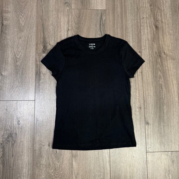 J.Crew Essential Short-Sleeve Crewneck Tee WMNS S Black Short Sleeve Lightweight - Picture 4 of 8